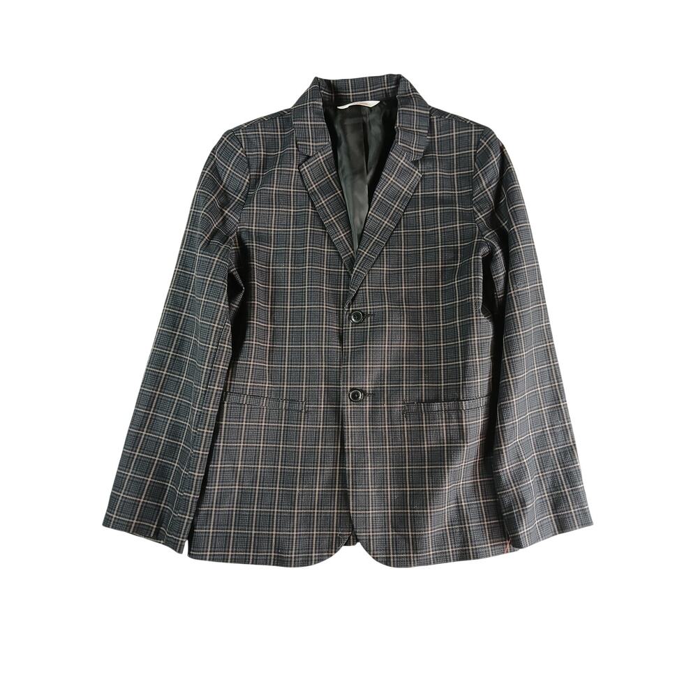 Cat & Jack Blazer Boys 12 Black Plaid Sports Jacket Formal Suit Houdstooth NWT